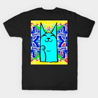 graffiti korean blue kitty cat T-Shirt